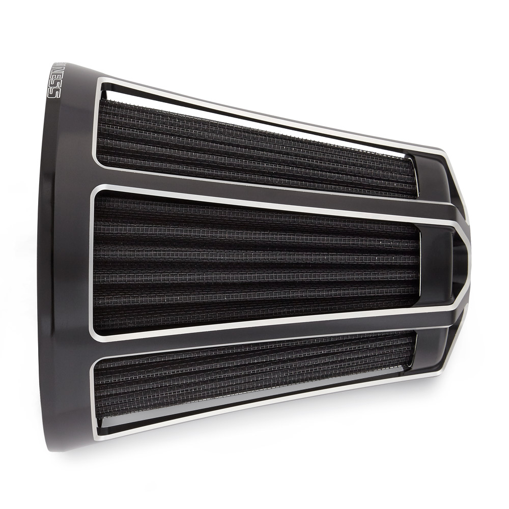 90 Degree Air Cleaner Beveled Indian Black Chrome