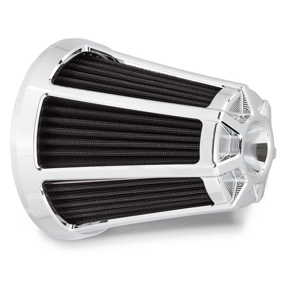 90 Degree Air Cleaner Beveled Indian Black Chrome