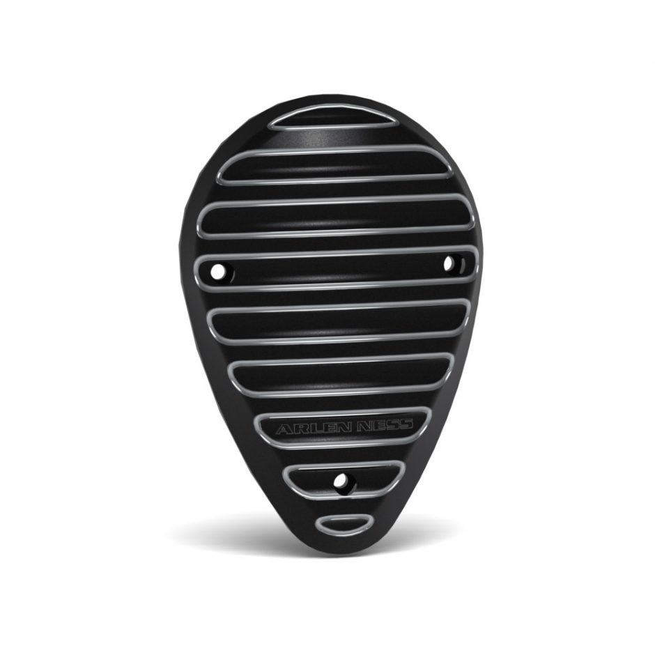 Horn Cover Indian Finned Black Chrome