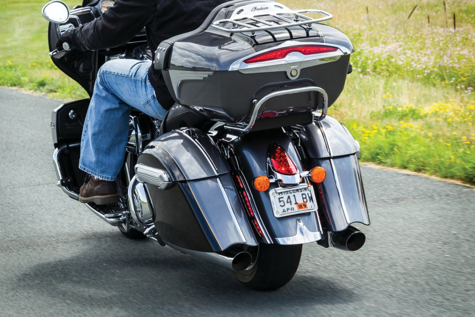 The L.E.D. Curved License Plate Frame with Mount creates an instant style upgrade for Indian Roadmaster, Chieftain and Chief models. This die-cast aluminum frame is a direct replacement that hugs the rear fender and complements surrounding OEM chrome accents, with built-in L.E.D.'s that illuminate the license plate.
