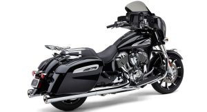 Applicable Indian Chieftain models: 2021 Roadmaster Limited: 2017-2018 Chieftain Elite: 2020-2021 Chieftain Elite: 2020-2021 Roadmaster Dark Horse: 2020-2021 Challenger Limited: 2020-2021 Challenger Dark Horse: 2020-2021 Challenger: 2018-2021 Springfield Dark Horse: 2017-2021 Chieftain Limited: 2016-2021 Chieftain Dark Horse: 2014-2021 Chieftain The Cobra Neighbor Haters Series slip-on mufflers provide that perfect balance between sound (loud, but not too loud) and performance. And when used with the stock head pipe, these are 50-state legal. (See manufacturer declarations below.) The 4-inch body bells out to 4.5-inches at the rear. It features a smooth rolled end. That shape adds a megaphone enhancement to the sound, and the louvered mechanical core exits in a trumpet bell shape that allows the V-Twin soundtrack to flow at full song. Cobra Part numbers 5207, 5207B, 5208 and 5208B: Qualified Manufacturer Declared Emissions Replacement Part on models not originally equipped with mufflers containing catalyst. Applicable Indian Chieftain Models: 2022 Roadmaster Limited, 2020-2022, 2017-2018 Chieftain Elite, 2020-2022 Roadmaster Dark Horse, 2020-2022 Challenger Limited, 2020-2022 Challenger Dark Horse, 2020-2022 Challenger, 2018-2022 Springfield Dark Horse, 2017-2022 Chieftain Limited, 2016-2022 Chieftain Dark Horse, 2014-2022 Chieftain