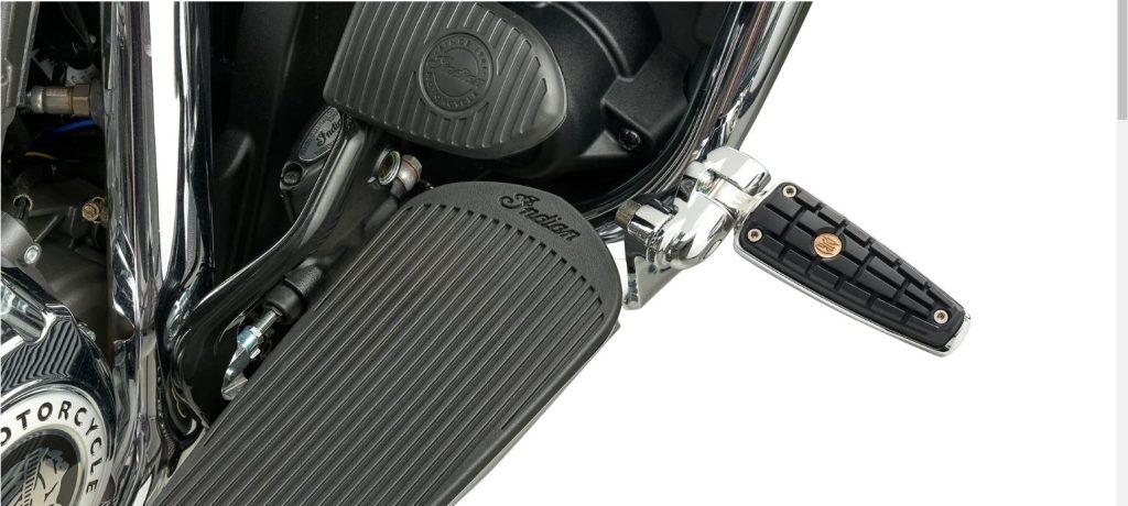 Drastically increase comfort while conquering the open road with the Ciro® Driver Highway Peg Mounts for Indian®. Featuring durable, all steel mounting plates that bolt to the underside of your stock floorboards for a solid installation and sleek look.  Included are a set of mounting plates, Ciro’s tried-and-true splined clevises with ratcheting springs and all necessary mounting hardware for a simple installation. This set works with or without engine guards and lower fairings.