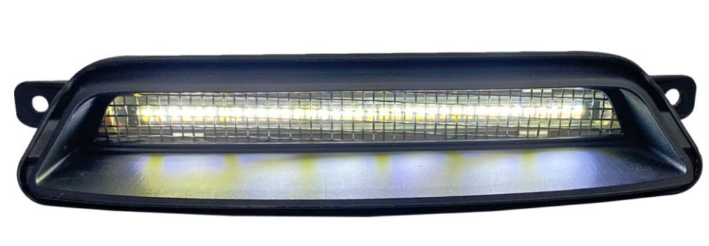 Decorative fairing vent assembly replaces the OEM fairing vent with built in white running light and auxiliary amber turn signals
High-performance, dual color LEDs are packed behind each side of the stainless mesh
Adds eye-catching visibility without compromising the airflow from the OEM vent
Unit mounts using factory hardware and offers simple Plug p-and-Play installation behind the fairing