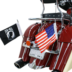 Lay-down license plate bracket & double flag holder for Indian Chief, Chieftain, Roadmaster 2014 & Newer