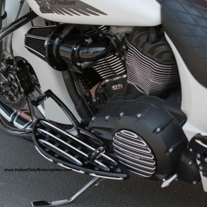 Deep Cut shift arm for Indian® CNC machined from billet aluminum Includes billet shift arm and shift peg Replaces factory shift arm Accepts OEM or aftermarket heel shift arms Black anodize finish Fitment: 14-up Indian Chief / Chieftain / Roadmaster