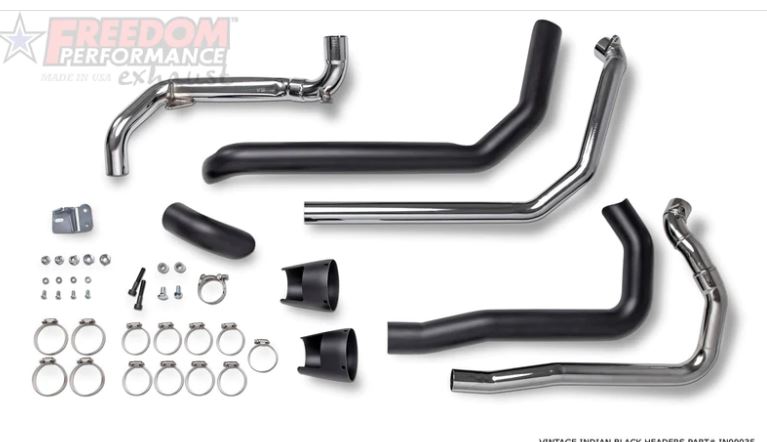 *Shipping to the USA & Canada ONLY!!! EXCLUDING CALIFORNIA CLOSED COURSE COMPETITION ONLY - CAT DELETE FEATURES & BENEFITS • The world's only 5-step Indian 2-into-1 performance exhaust system • Race versions have exclusive 2-step removable baffle 2 1/2” to 3” with quiet baffle available • 1 3/4" headers and 220º 16 gauge heavy duty full coverage 2 1/2" heat shields • 4.5” Diameter Slash-Cut & Straight End-Caps with a rolled edge that mounts slash up or slash down • O2 ports provided for early models • Complete with mounting hardware and brackets • Multiple End-Caps available • Interchangeable baffles • Acoustic packing for deep throaty sound • Bolt-on performance and low-end torque • Complete with mounting hardware and brackets Includes the 4" Cone Cover, connects 2.5” Indian header to 4” & 4.5” Slip-on. What is Special Order? "Special Order" signifies that they are built when ordered, with a standard 4-6 week estimate, if not sooner. *Shipping to the USA & Canada ONLY!!! EXCLUDING CALIFORNIA