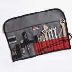 Description: The perfect travel tool kit for Chief, Chieftan, Roadmaster and Scout model Indian Motorcycles. The kit includes a pair of 27mm axle wrenches, a 14mm x 16mm hex axle adapter, a shock adjustment tool, wrenches, sockets, hex and torx keys. Also includes a mini ratchet with 2” extension and sockets, 6-in-1 screwdriver, locking pliers, tape and more in a durable roll-up pouch. Lifetime Guarantee - no questions asked! Features: The perfect travel tool kit for Chief, Chieftan, Roadmaster and Scout model Indian Motorcycles. The kit includes a pair of 27mm axle wrenches, a 14mm x 16mm hex axle adapter, a shock adjustment tool, wrenches, sockets, hex and torx keys. Also includes a mini ratchet with 2” extension and sockets, 6-in-1 screwdriver, locking pliers, tape and more in a durable roll-up pouch. Compact for easy storage on the bike and ideal for roadside repairs and adjustments. Lifetime Guarantee - no questions asked!