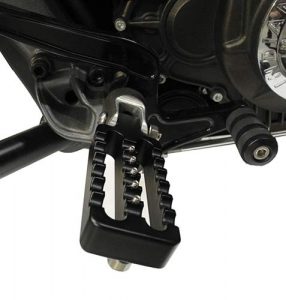 CNC-machined billet aluminum rider pegs with replaceable grip studs in the center of the peg to help keep your feet on the pegs