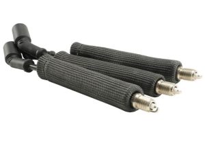 Protect-A-Boots are the latest in thermal protection technology for spark plug boot protectors. Developed from a unique material mined from lava rock, stranded and woven into a proprietary weave for added durability and strength, yet is pliable enough to provide a universal fit for straight or angled boots. Titanium Protect-A-Boots are naturally resistant to heat, chemicals, abrasions and contaminants, and are engineered to withstand temperatures up to 1800°F (983°C) of direct heat. High horsepower engine compartments are known for extreme heat that can put spark plug boots and wires at risk. With excessive heat generated from the exhaust manifold and headers the ignition system is vulnerable to the potential of burning, hardening and cracking of ignition wires and boots that could lead to arching, engine misfire and potential ignition system failure. Titanium Protect-A-Boots, with LR technology, are engineered to handle extreme heat, providing the ultimate protection for today's high voltage ignition systems for many applications including automotive, marine and powersports. The color and weave work together to give DEI's Titanium Protect-A-Boots a "cool" carbon fiber appearance that looks great under the hood – ideal for race, street, show cars and off road vehicles. Ultimate protection for spark plug boots & wires Withstands heat up to 1800°F (983°C). Our 6’’ Titanium Protect-A-Boots come with a reinforcement ring at the base for easy plug removal during maintenance. When working on boots with tight bends, try our 8’’ Titanium Protect-A-Boot XL Ringless instead. For thicker boots, like MSD or Taylor’s, we recommend our Protect-A-Boot Ringless Sleeves; the 1.25’’ diameter will allow for a simple install. Ultimate protection for spark plug boots & wires Non-flammable & protects against chemicals & resists water Double-wall construction for added durability Cool carbon fiber look Boots measure 6" L 2 boots per pack Reinforcement ring at the base for easy plug removal during maintenance Length: 6 inch ID: 1 inch Pack: 2-Pack Boot Angle: Straight