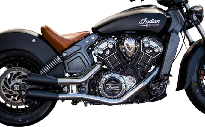 thumbnail image 2 of Motorcycle Exhaust Slip-Ons For Indian Scout - Stainless Steel Muffler Tips For 2015-2025 Models 2 of 13