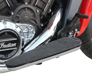 Replace your Scout’s stock forward control pegs with a more comfortable option - floorboards! Klock Werks Floorboard Mounting Kit for Scout uses the stock mounting locations and installs easily to allow you to add Indian Chieftain floorboards. Floorboards allow you to adjust your feet for comfort and preferred riding position. Center of installed floorboard is 6 3/4" back from the stock foot peg. No need to relocate rear brake master cylinder. Chieftain floorboards sold separately at your local Indian dealership. Necessary hardware is included.