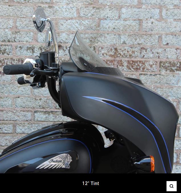 thumbnail image 2 of AJ_BAGGERS Aero Dark Tinted Windshield – Fits Indian Chieftain, Roadmaster, 15-inch, Front, New 2 of 2
