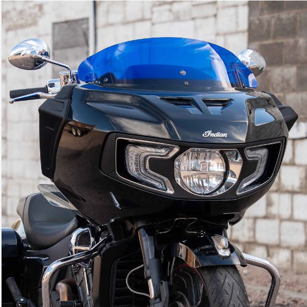 The excellence of the Flare® Windshield hasn’t gone unnoticed in the industry. In fact, it was honored with the prestigious "Nifty 50" award by Powersports Business magazine, recognizing it as one of the top products for 2021. This award highlights products that are innovative, provide exceptional value, and deliver outstanding performance—qualities that define the Flare® Windshield. The Kolor Flare® Windshield offers more than just an upgrade—it redefines what a windshield can do for your ride. With unmatched design and bold new colors, Klock Werks is setting a new standard in the industry. Now is the time to bring both performance and personality to your Indian Challenger or Pursuit.
