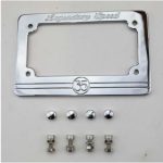 CI-2015C Chrome Billet License Plate Frame - "Legendary Speed" Aeromach - Chrome Motorcycle License Plate Frame Fits 2014 and Up Indian Scout Models. Features: Dress up your Indian Scout with this billet license plate mount. This is not some cheap cast or stamped frame/mount. This mount is machined from billet aluminum, hand polished and then chrome plated. This is a tribute to Burt Munro and his record setting Scout. "Legendary Speed" is engraved on top of the mount and "35" (Burt's number) on the lower section. Stainless steel hardware and chrome bolt head covers complete the look. Designed for standard U.S. License Plates. Made In the USA Pick up this Indian Scout license plate frame today! Finish: Chrome Fitment: Fits 2014 and Up Indian Scout Models.