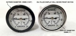 Oil filled display will never frost of fog up