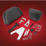  The backrest seat mount and backrest mount have been redesigned to incorporate a slide lock system that allows the backrest mount to attach through the seat opening onto two lock bolts that easily secures the backrest. A little lift and pivot forward or back, depending on fitment, allows the entire backrest pad and assembly to be removed in seconds with no above the seat hardware visible. Not will not fit with the Indian Accessory Extended Big Boy Seat. Fits factory and Indian Accessory seats 2014- current. The Extended reach seat offered by Indian moves the backrest mounting location and this backrest will not align up with the extended reach seat